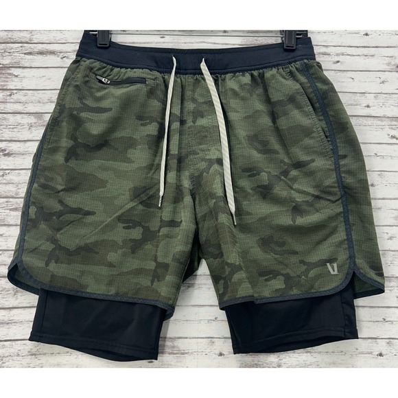 Vuori Other - Vuori Stockton Shorts Mens L Camo Green Compression Lined Athletic Drawstring 6"